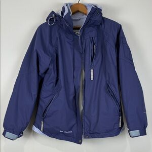 Columbia Women’s Small Interchange Coat Purple Winter Layers Hooded Weather